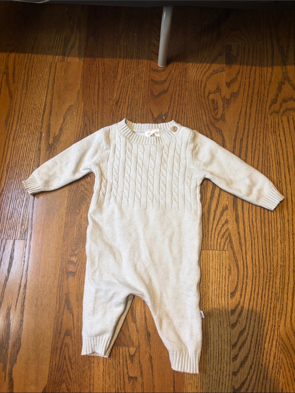 Light blue Cable Knit Infant One-Piece